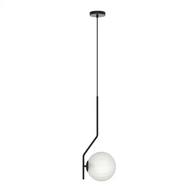 Lámpara de techo colgante ACB Maui negro mate tulipa opal arenado Ø18cm LED E27 para comedor y cocina