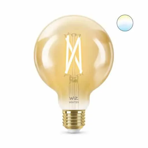 Philips Bombilla LED WiZ Filamento ámbar Globo G95 E27 6,7W WiFi E27 Vintage