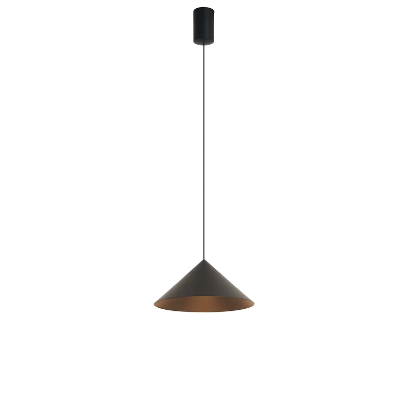 Lámpara de techo colgante Mantra Cono LED aluminio negro 3000K regulable IP20 Ø24cm 9454