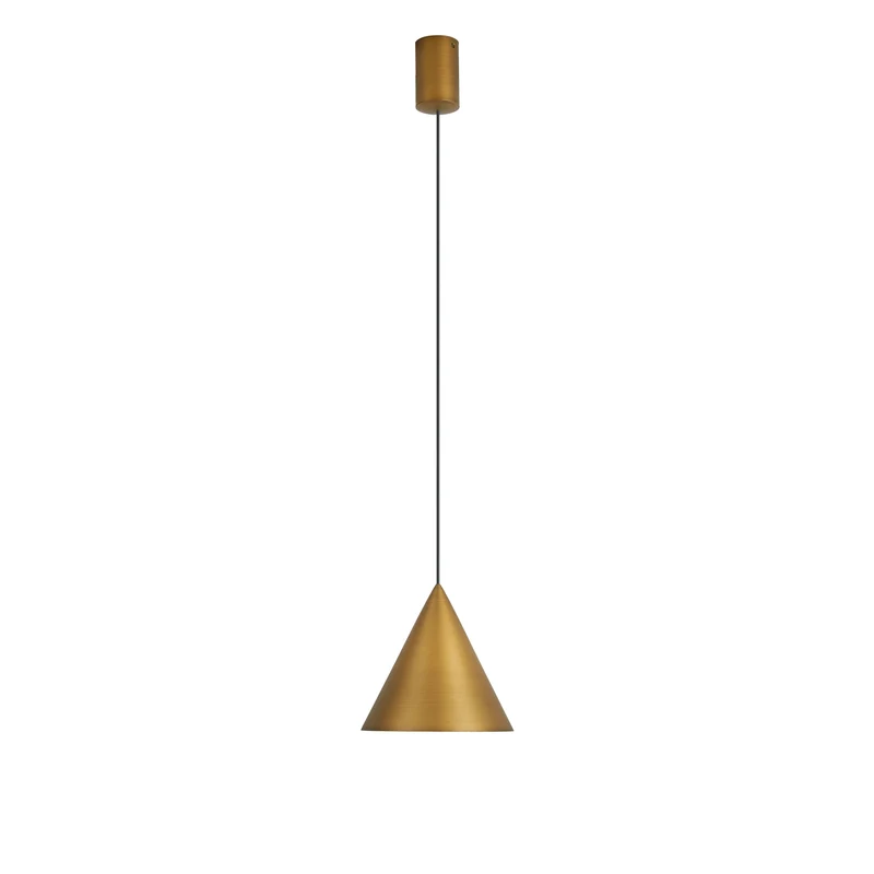 Lámpara de techo colgante Mantra Cono LED aluminio cuero 3000K regulable IP20 Ø18cm 9449