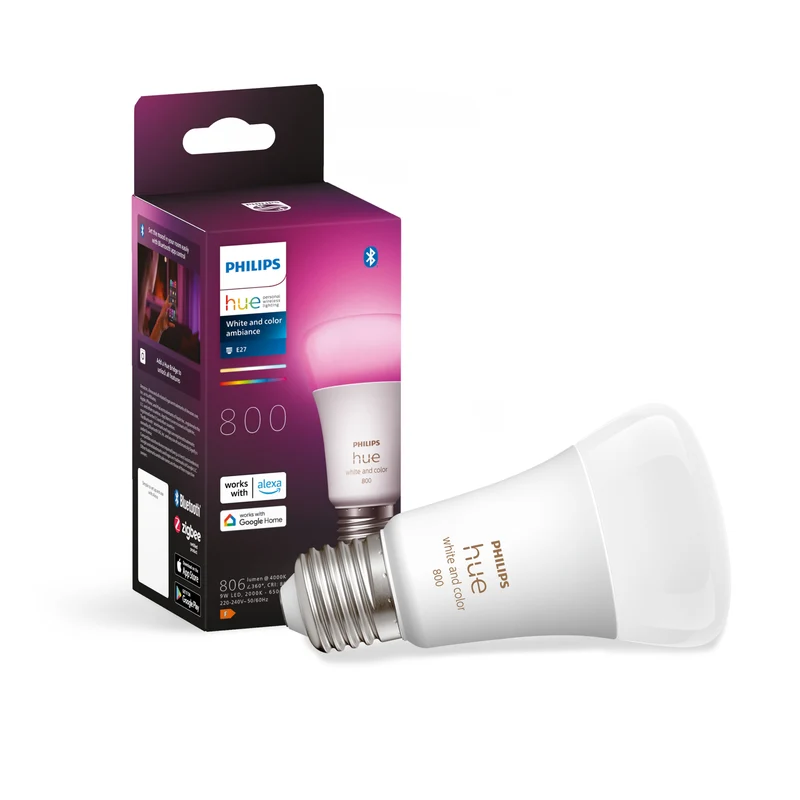 Philips Hue White and Color Ambiance Bombilla RGBW 9W 806lm