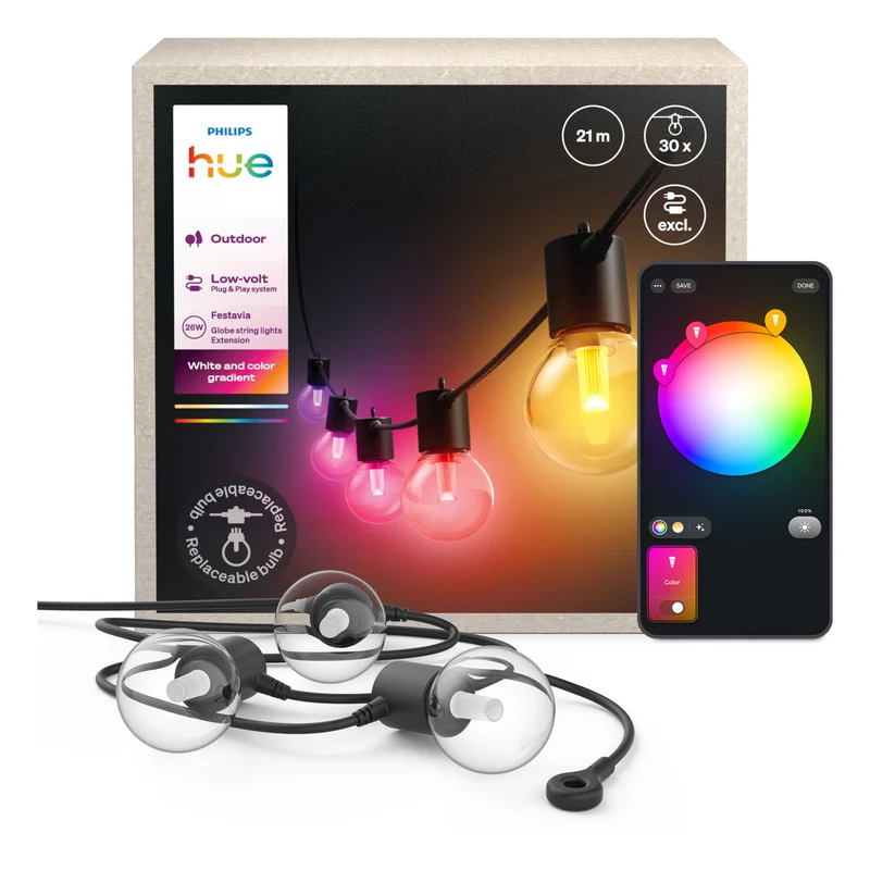 Philips Hue White and Color Ambiance Guirnalda festavia negro RGBW 25,6W IP65 87211