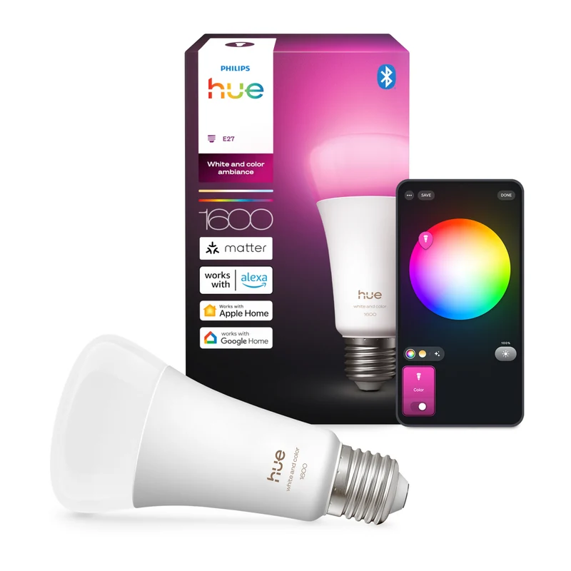 Philips Hue White and Color Ambiance Bombilla RGBW E27 11,8W 1600lm 87201