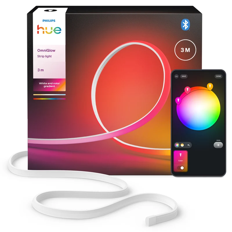 Philips Hue White and Color Ambiance Tira LED omniglow ledstrip blanco RGBW 40W 87211