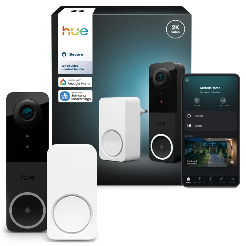 Philips Hue Security Timbre inteligente Secure hue negro IP54 (2 uds) 87201