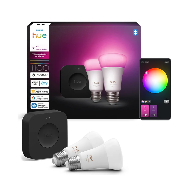 Philips Hue White and Color Ambiance Kit de inicio negro RGBW 5W 1100lm (3 uds) 87211