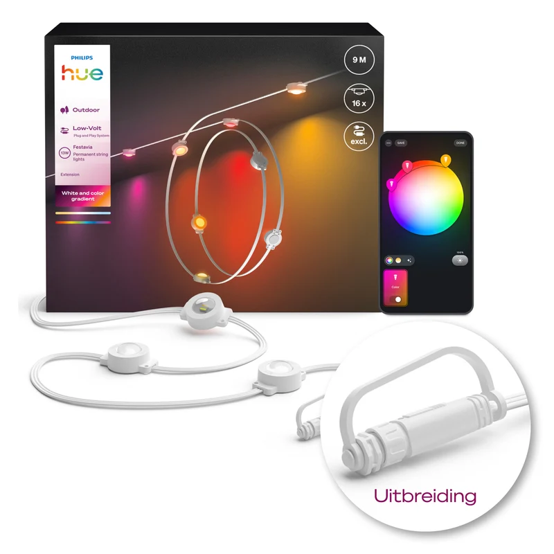 Philips Hue White and Color Ambiance Guirnalda festavia blanco RGBW 12,1W IP65 87211