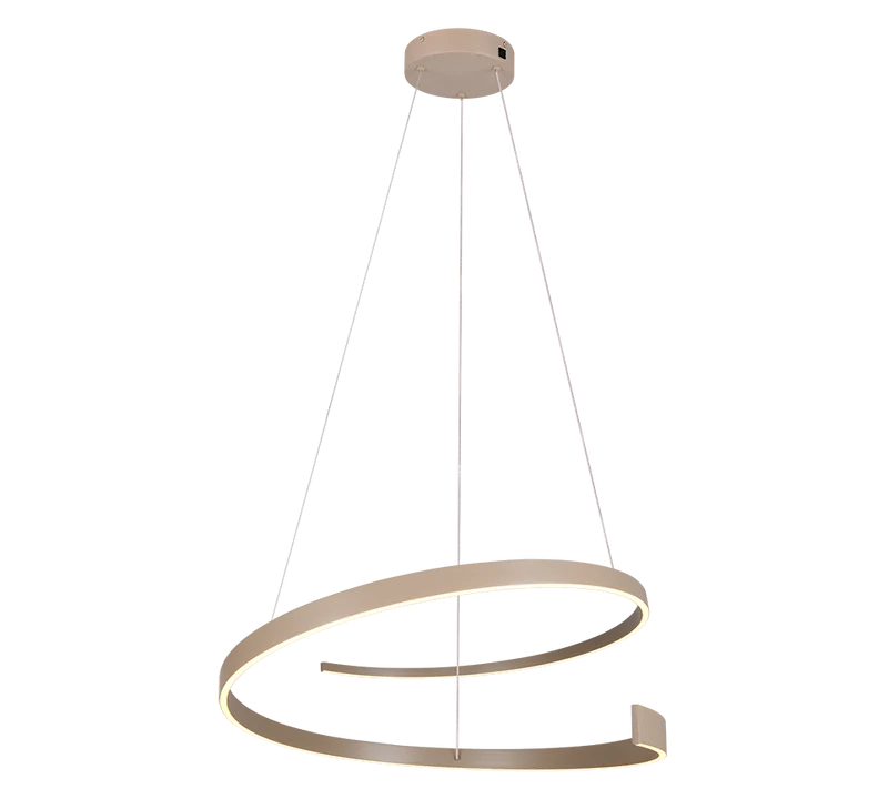 Lámpara de techo colgante Trio Cinardi LED gris pardo 2000-4000K regulable Ø75cm 50W 346110141