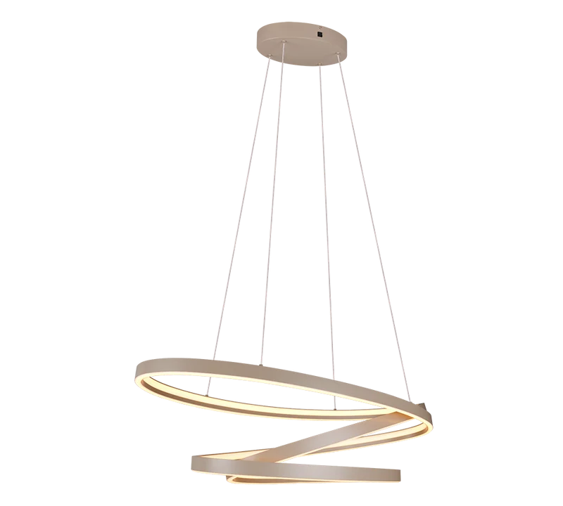 Lámpara de techo colgante Trio Ciola LED gris pardo 2000-4000K regulable 150cm 100W 377210141