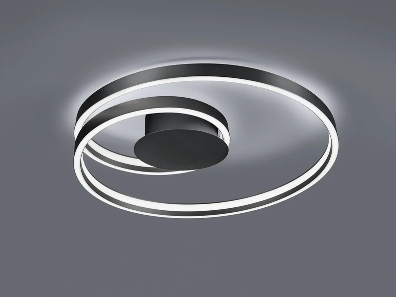 Plafón de techo Trio Ciola LED negro mate 2000-4000K regulable Ø72cm 46W 677210132
