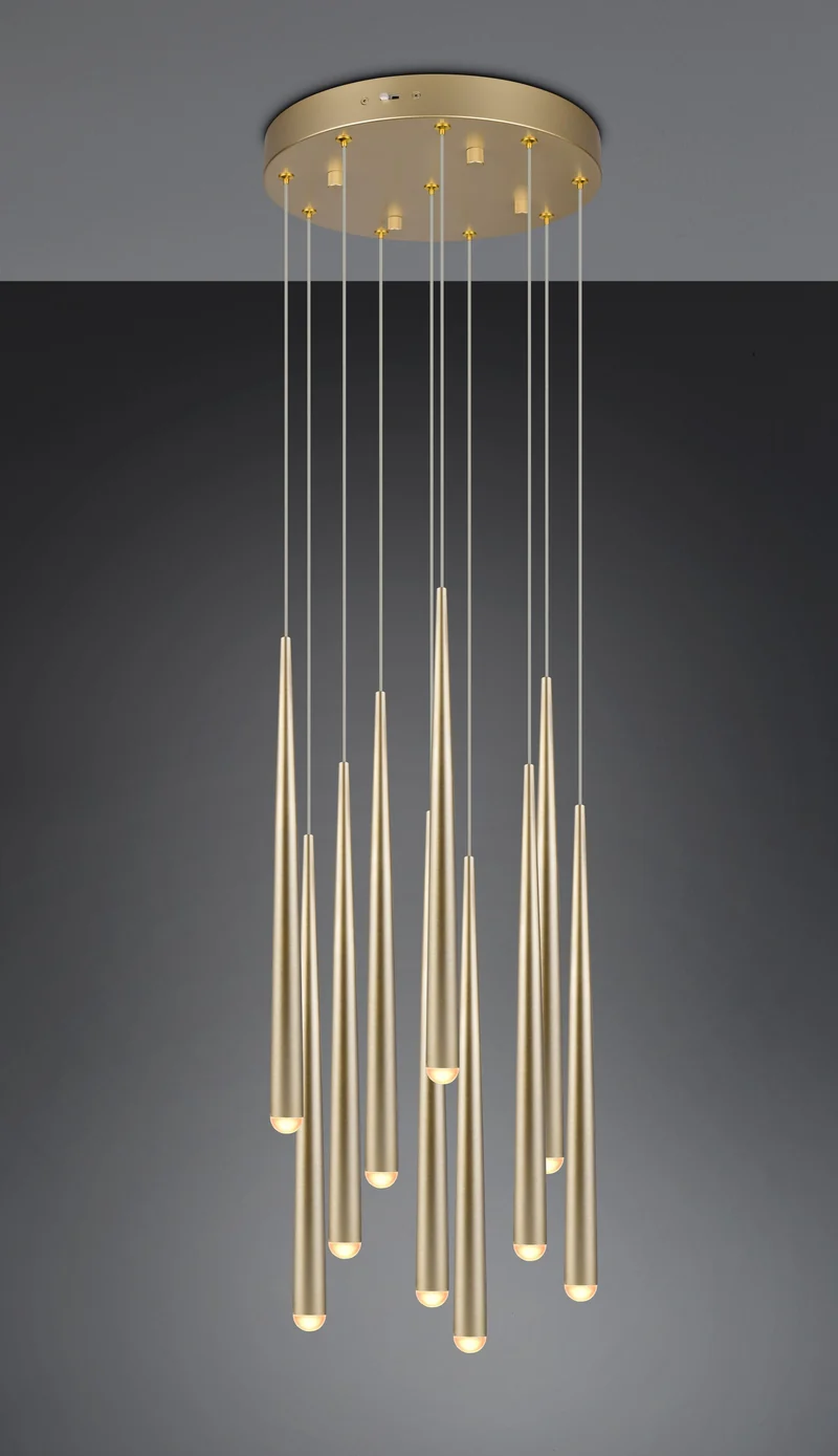 Lámpara colgante Trio Cala LED oro 2300+3000+4000K Ø30cm 3,8W 354831079