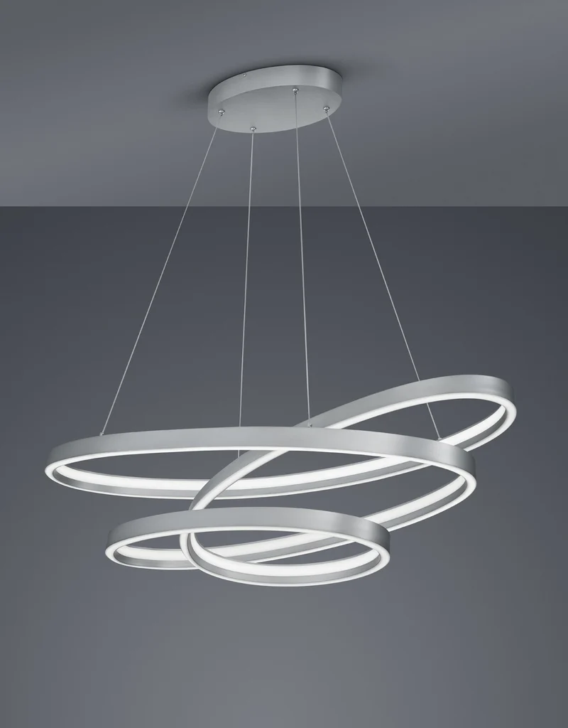 Lámpara colgante Trio Ciola LED níquel mate 2000-4000K regulable 115cm 100W 377210107