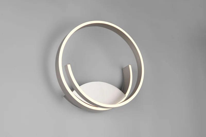 Aplique de pared Trio Cinardi níquel mate 2000-4000K regulable 30x18cm 15W 246110107