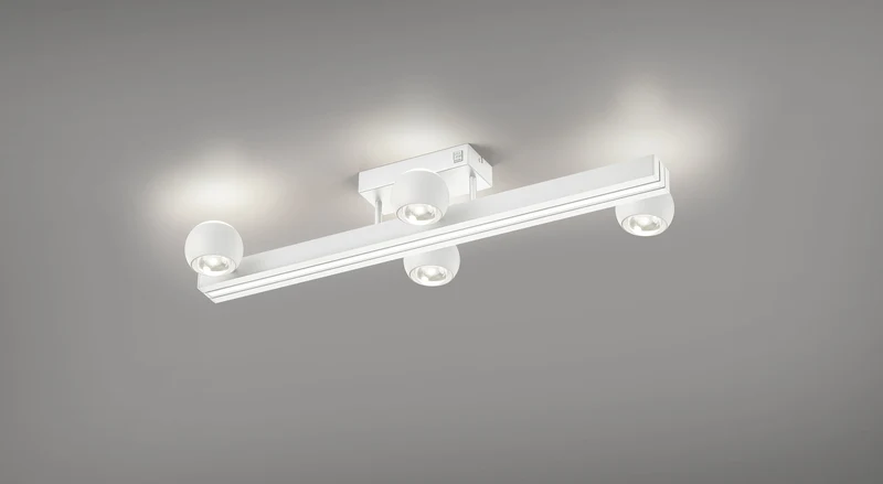 Lámpara de pie Trio Cannon blanco mate 2300-4000K regulable 133x11cm 5W MR64444131