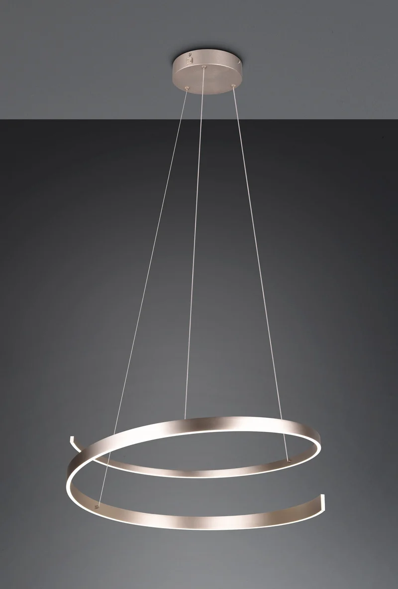 Lámpara colgante Trio Cinardi níquel mate 2000-4000K regulable 75x200cm 50W 346110107