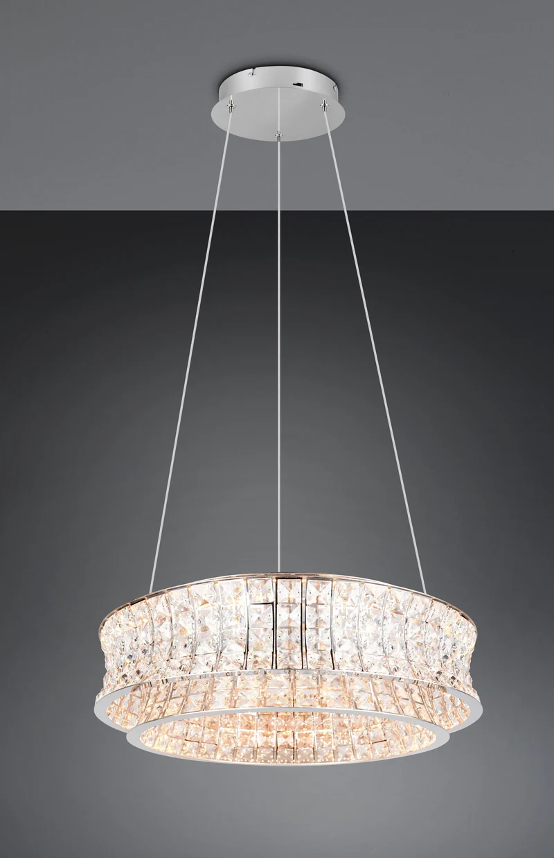 Lámpara colgante Trio Zevion dorado mate Ø60cm 2300+3000+4000K 50W 334730106