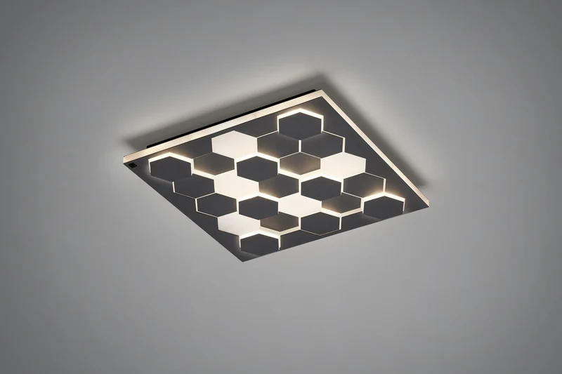 Aplique de pared Trio Cifavo negro mate 2000-4000K regulable 55x55cm 40W 245410132