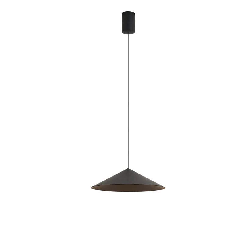 Lámpara de techo colgante Mantra Cono LED aluminio negro 3000K regulable IP20 Ø30cm 9457