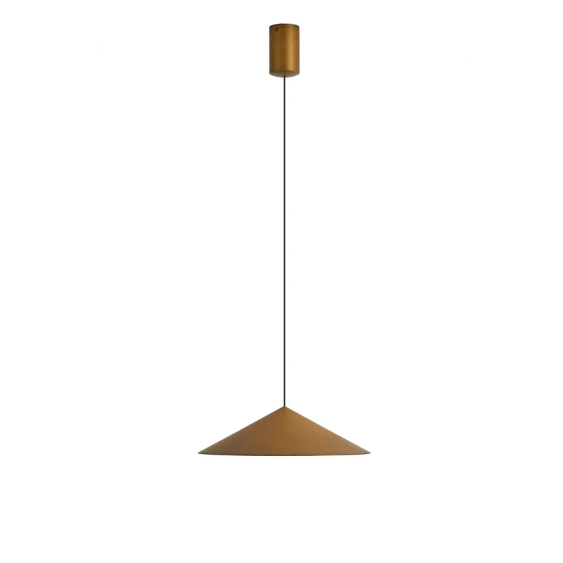 Lámpara de techo colgante Mantra Cono LED aluminio cuero 3000K regulable IP20 Ø30cm 9455