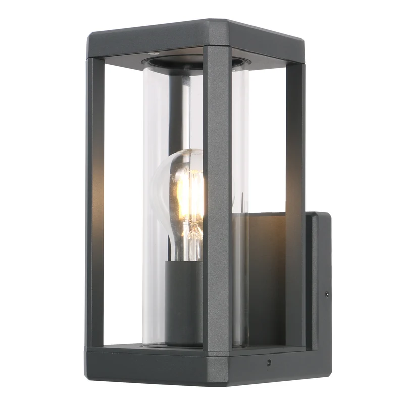 Aplique Mantra Nevada aluminio negro IP65 24cm 8897 para jardín