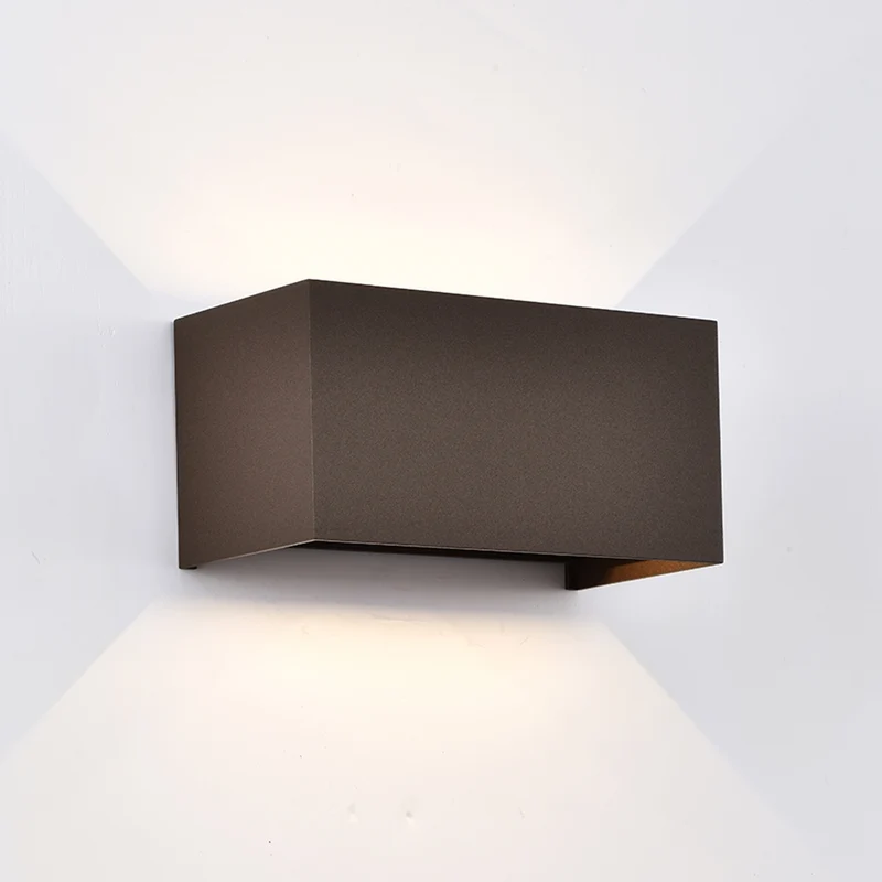 Aplique de exterior Mantra Davos LED aluminio marrón 2700 regulable IP54 10cm 8608 para jardín