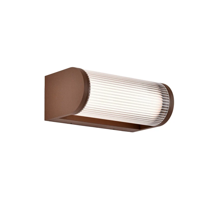 Aplique de exterior Mantra Gant LED aluminio marrón 3000 IP65 14,2cm 9280