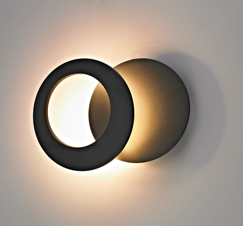 Aplique Mantra Toronto LED aluminio negro 3000 IP20 Ø26cm 8464