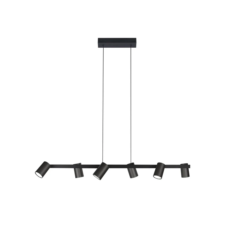 Lámpara de techo Mantra Sal 6 luces aluminio negro IP20 8298