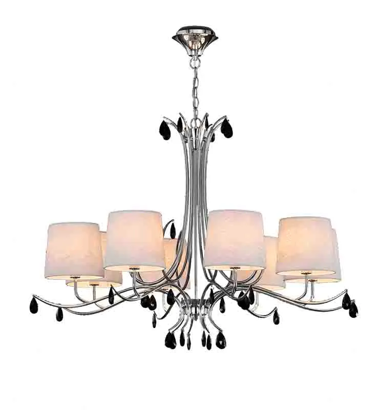 Lámpara de techo Mantra grande 8 luces textil gris oscuro IP20 Ø100cm 6312