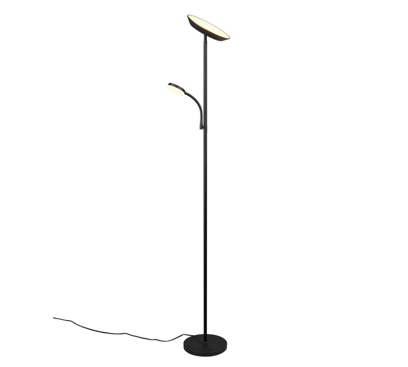 Lámpara de pie Specter Trio negro regulable con lector 47842132