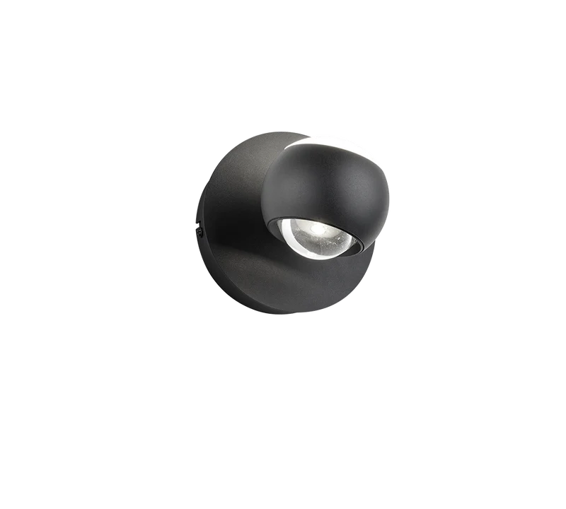 Aplique de pared Trio Cannon negro 40W LED 24441132