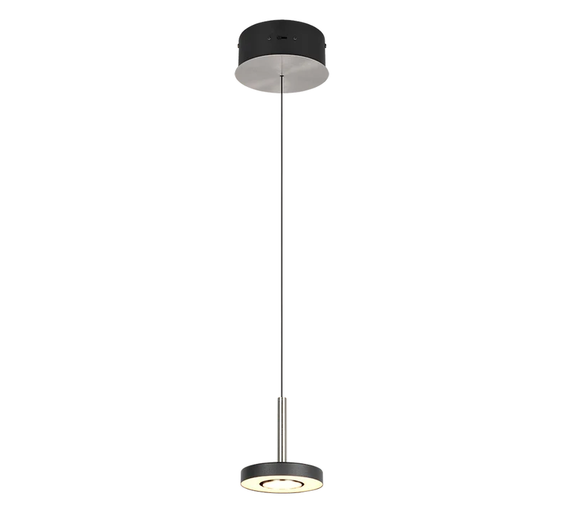 Lámpara colgante Trio Guano níquel mate Ø15,5cm 60W 334410107