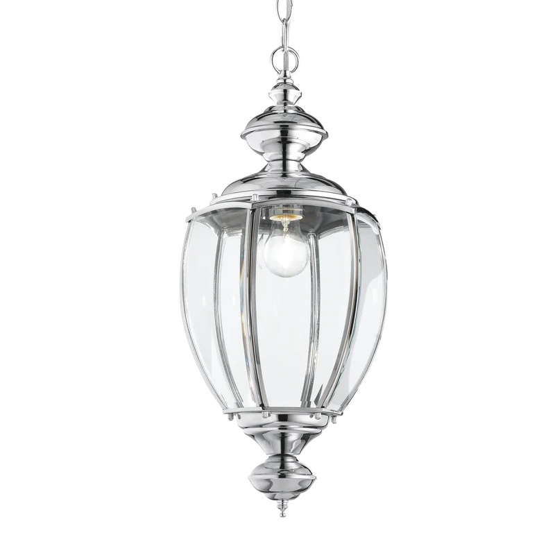 Lámpara colgante Ideal Lux Norma cromo cristal 60W Ø25cm
