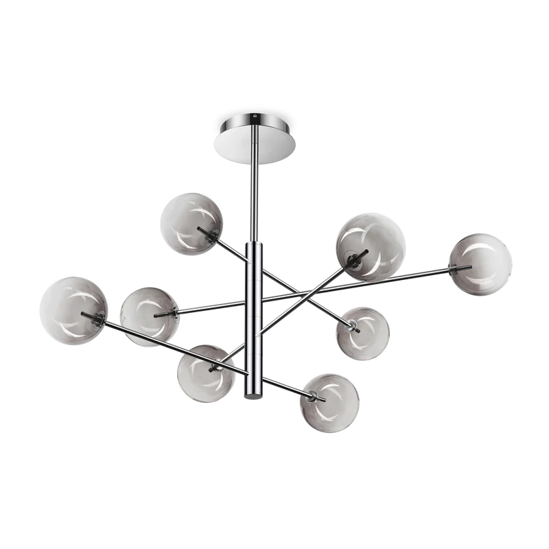 Lámpara colgante Ideal Lux Equinoxe cristal 8 luces 16W Ø128cm
