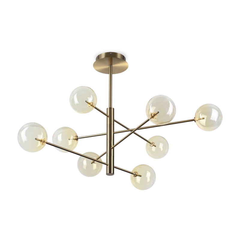 Lámpara colgante Ideal Lux Equinoxe cristal 8 luces 16W Ø128cm