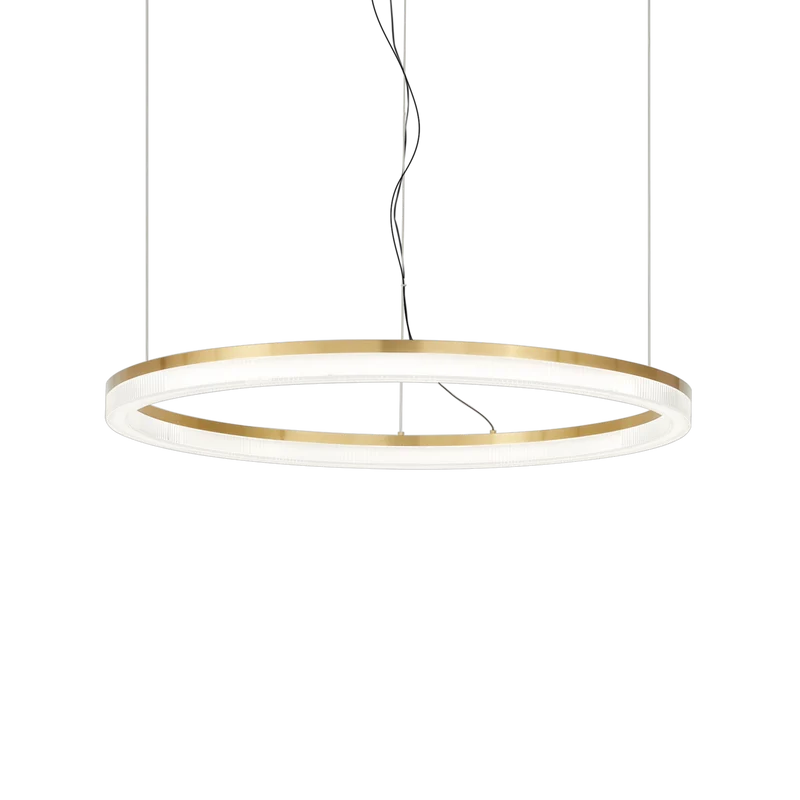 Lámpara colgante Ideal Lux Crown latón cristal LED 43W Ø80cm