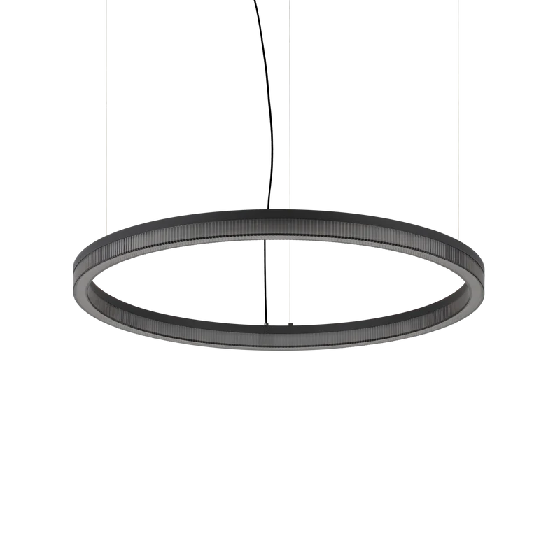 Lámpara colgante Ideal Lux Crown negro cristal LED 43W Ø80cm