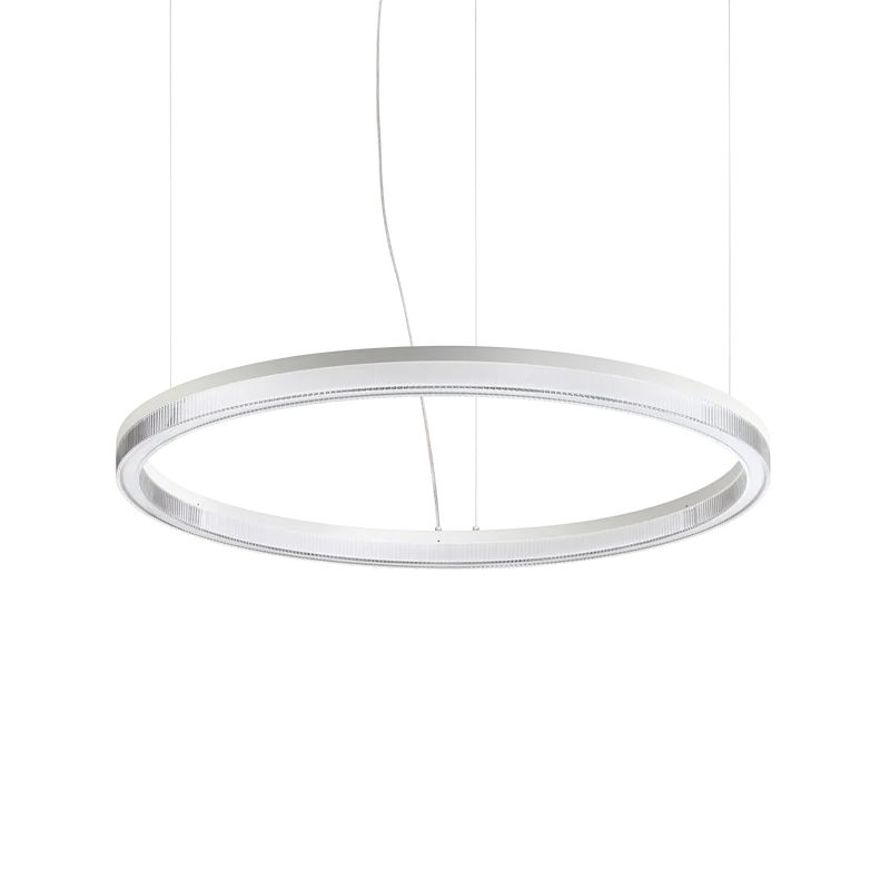 Lámpara colgante Ideal Lux Crown blanco cristal LED 43W Ø80cm