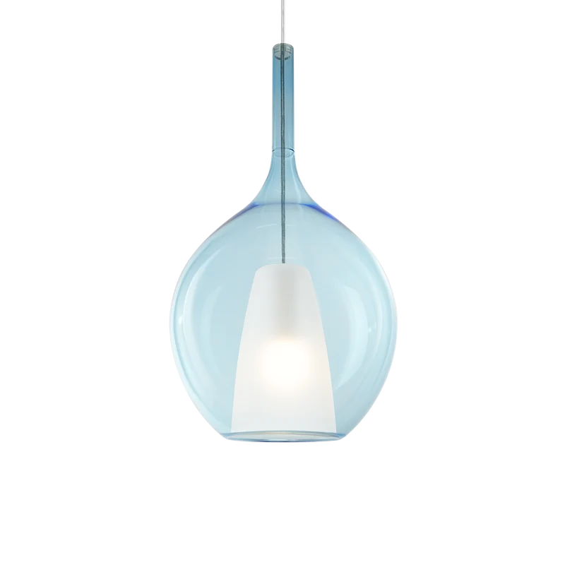 Lámpara colgante Ideal Lux Kalique azul 42W Ø28cm
