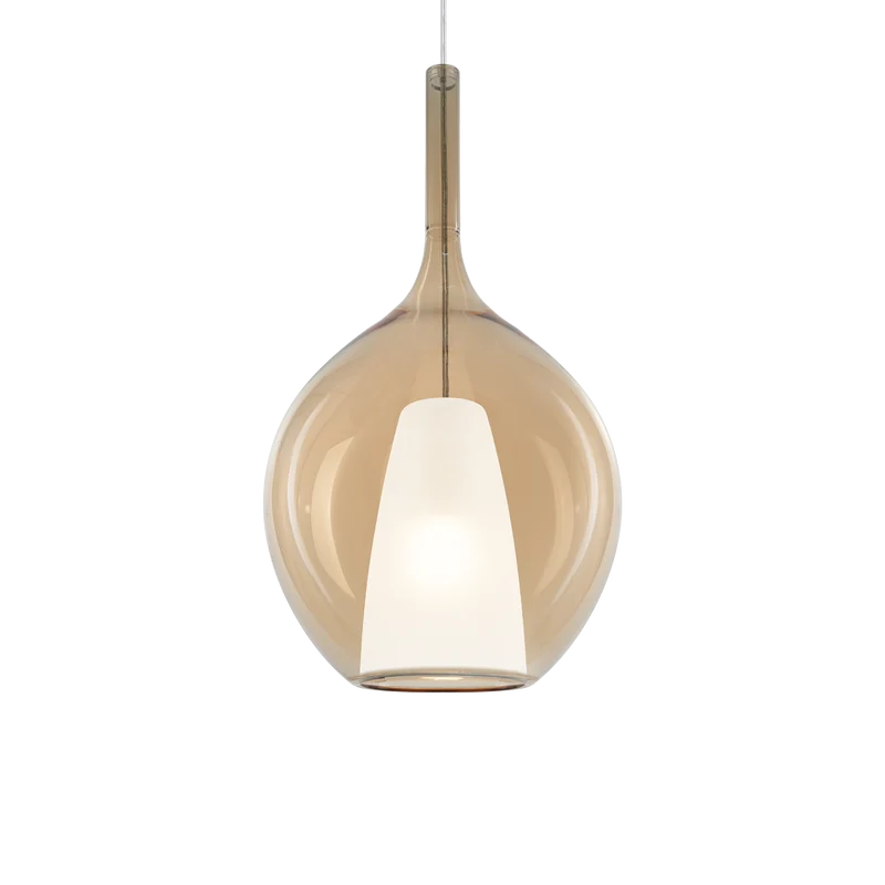 Lámpara colgante Ideal Lux Kalique ámbar 42W Ø28cm