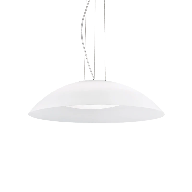 Lámpara colgante Ideal Lux Lena blanco cristal 3 luces 180W Ø64cm