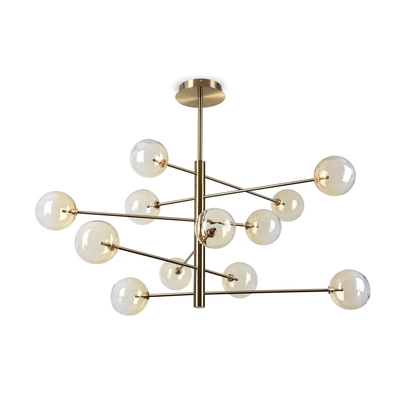 Lámpara colgante Ideal Lux Equinoxe cristal 12 luces 24W Ø128,1cm