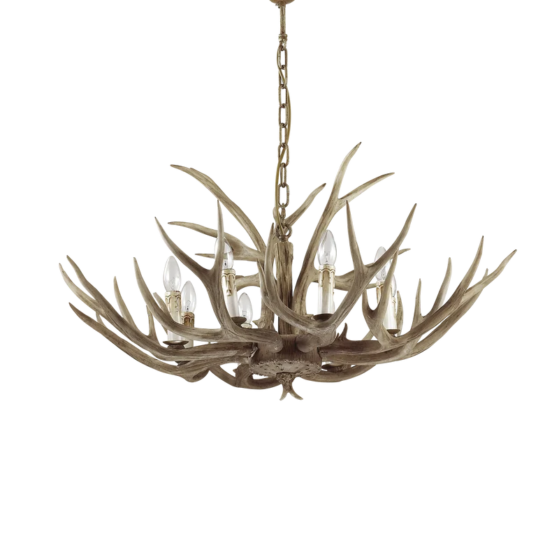 Lámpara colgante Ideal Lux Chalet beige 8 luces 320W Ø91cm