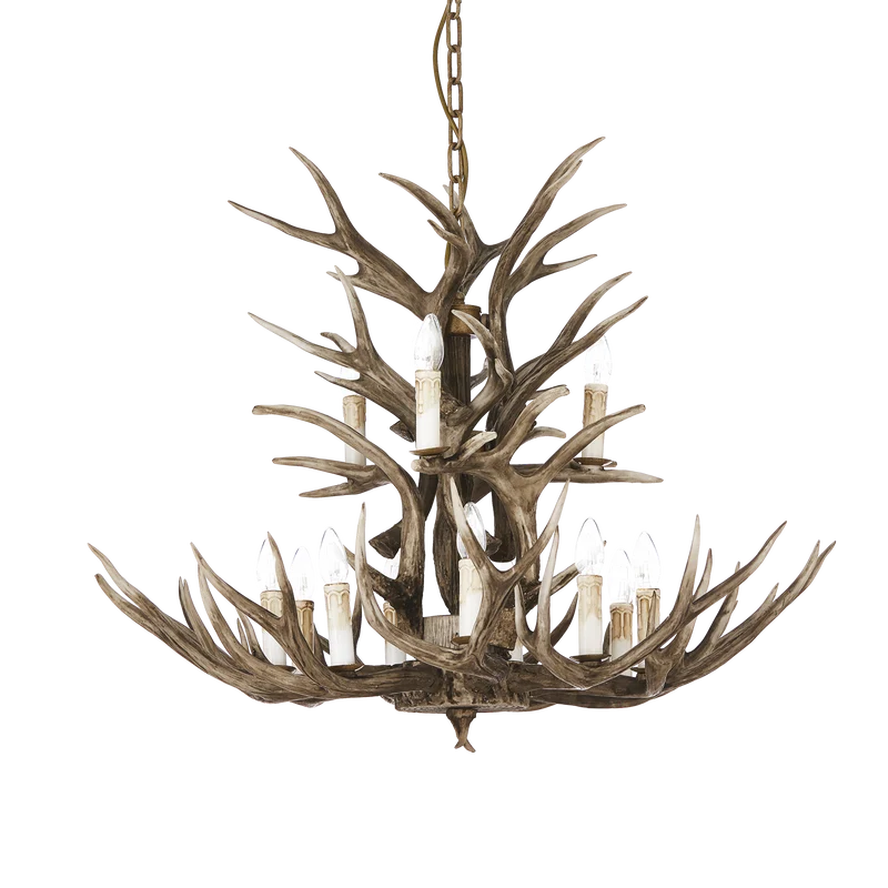Lámpara colgante Ideal Lux Chalet beige 12 luces 480W Ø100cm