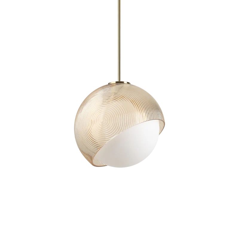 Lámpara colgante Ideal Lux Bloom latón cristal 42W Ø30cm