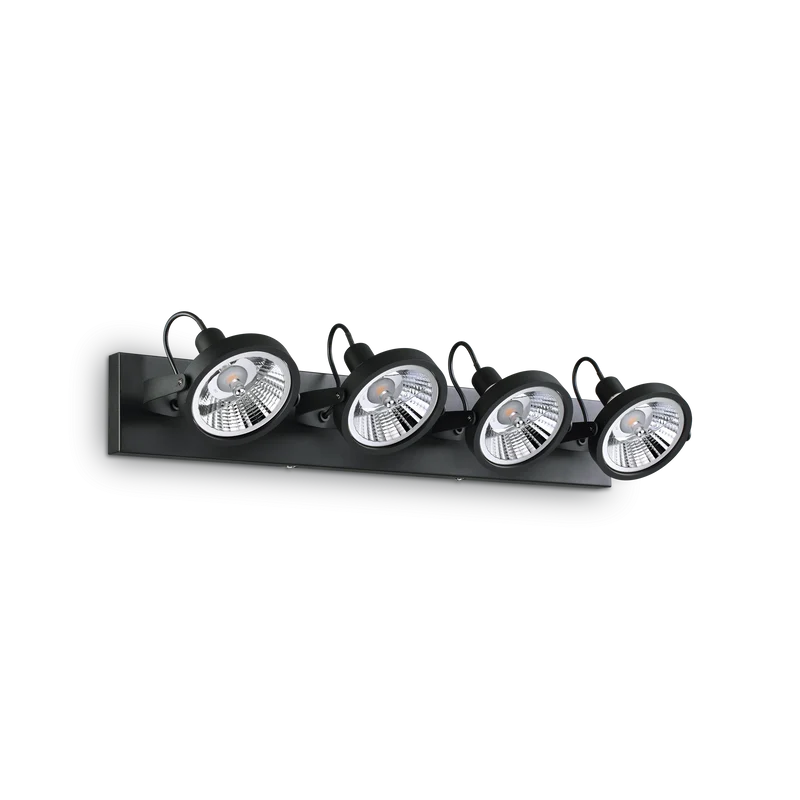 Plafón de techo Ideal Lux Glim negro 4 luces 200W 65,5cm