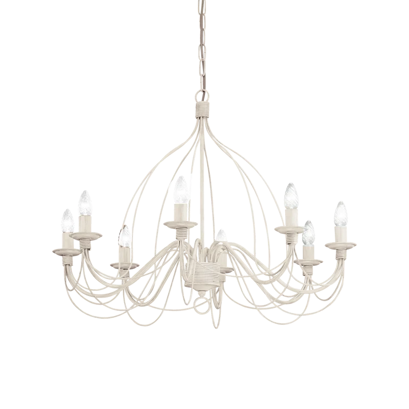 Lámpara colgante Ideal Lux Corte blanco 8 luces 320W Ø80cm