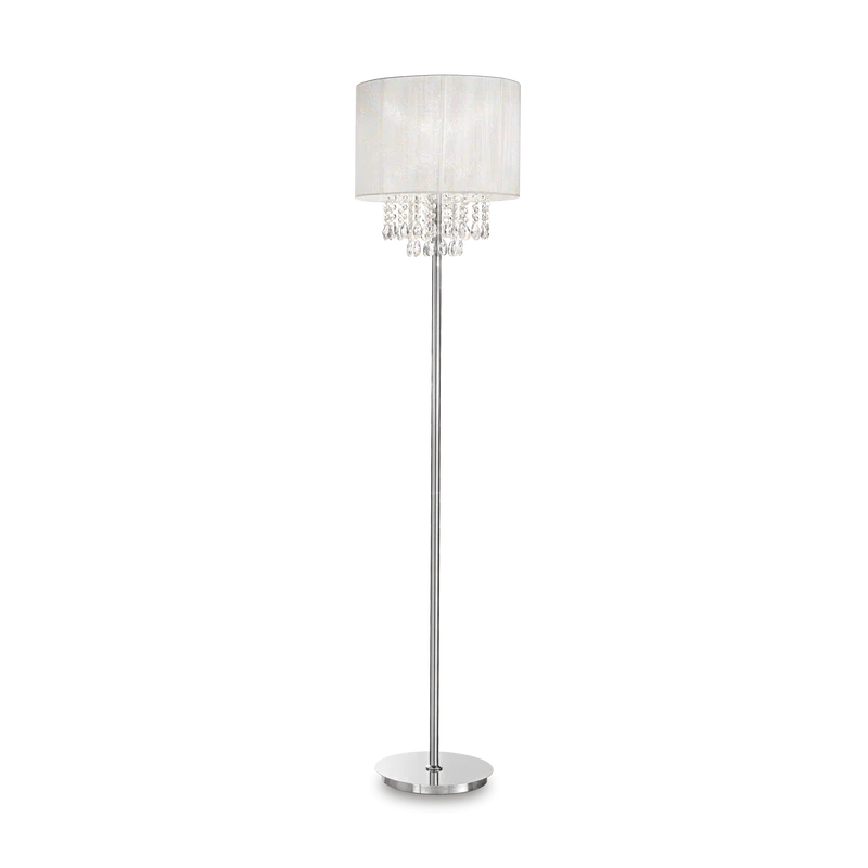 Lámpara de pie Ideal Lux Opera blanco cristal y tela 60W 163cm