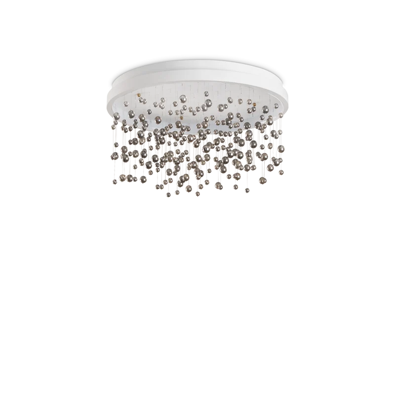 Plafón de techo Ideal Lux Armony blanco cristal LED 48W regulable Ø50cm