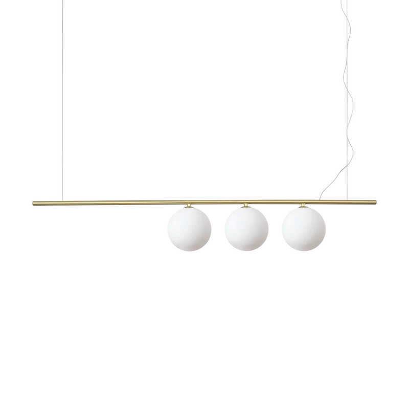Lámpara colgante Ideal Lux Perline latón cristal 3 luces 120W 120,5cm